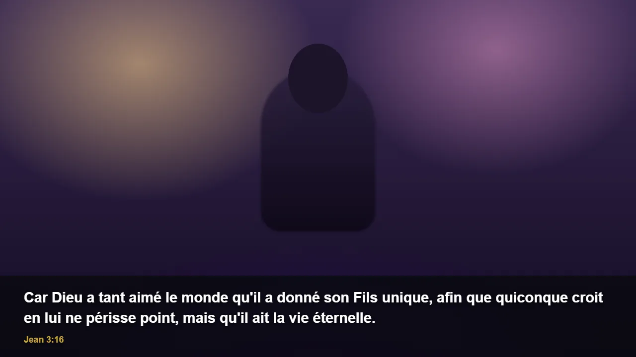 Un verset en bandeau sur l’image d’un direct